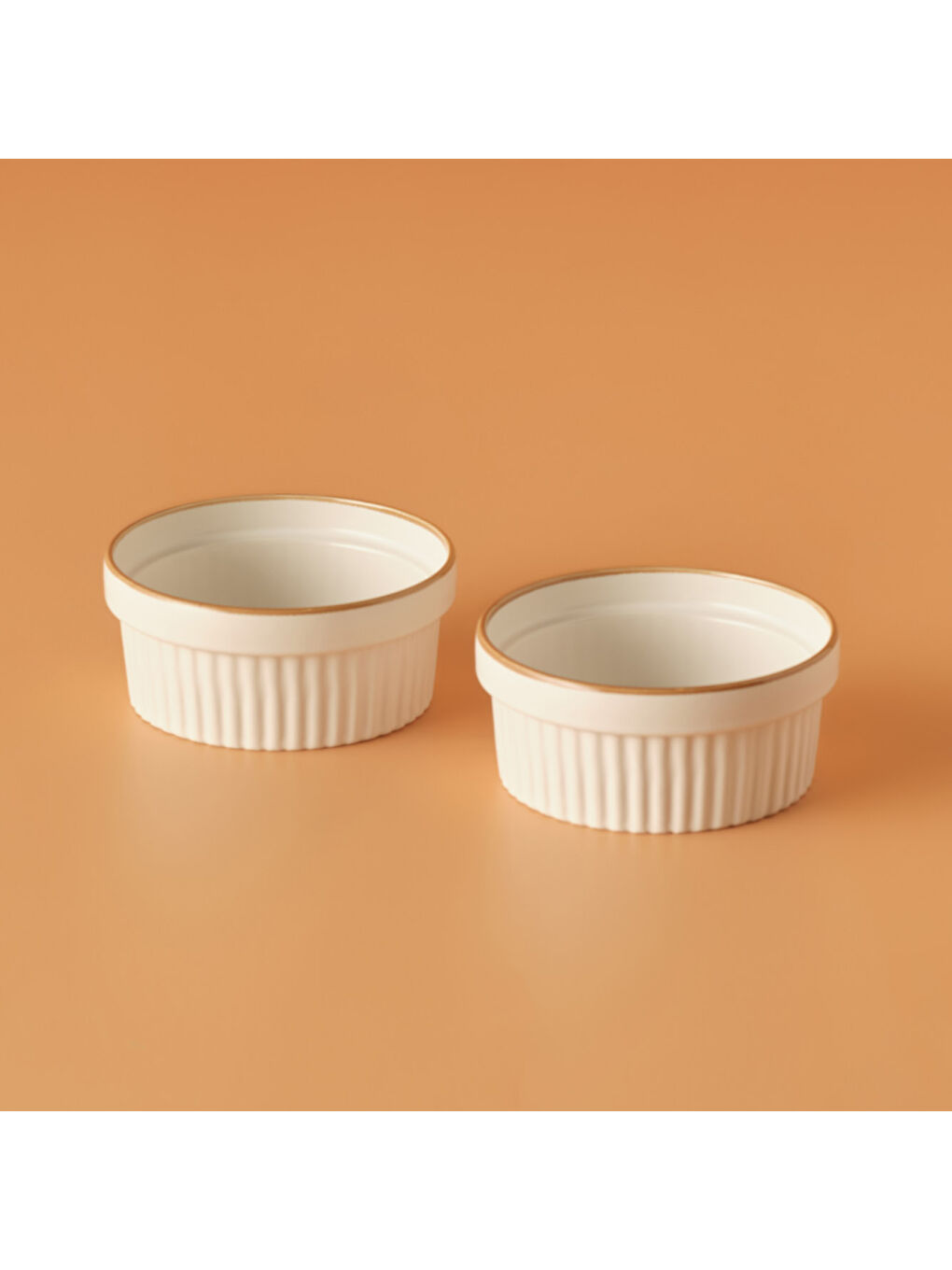 Vislo 2'li Sufle Kabı Seti Beyaz-Kahverengi (290 ml)-1