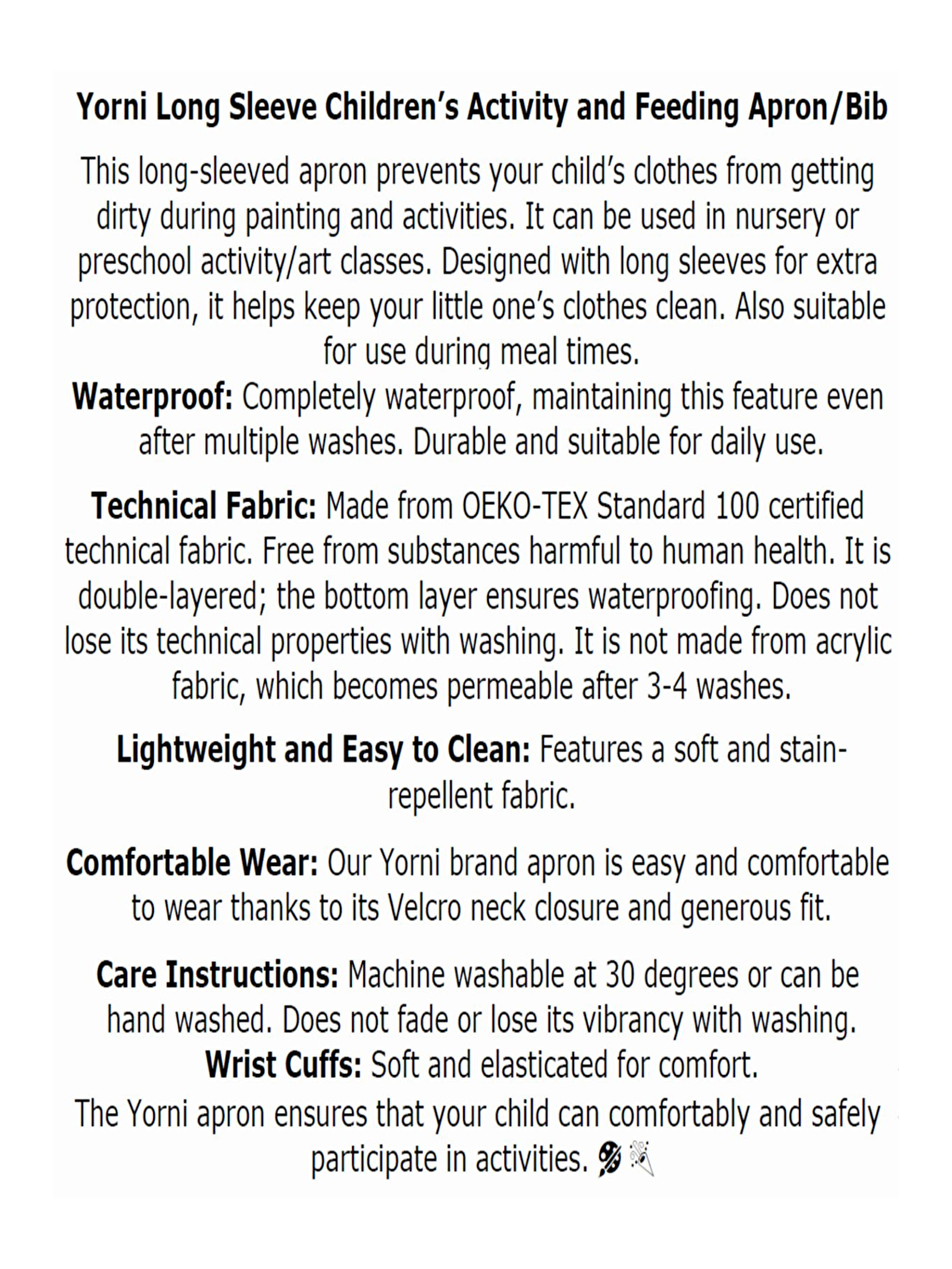 7-11 Yaş, Zoo, Sıvı Geçirmez, Makinede Yıkanabilir, Uzun Kollu Çocuk, Aktivite, Etkinlik Önlüğü-4