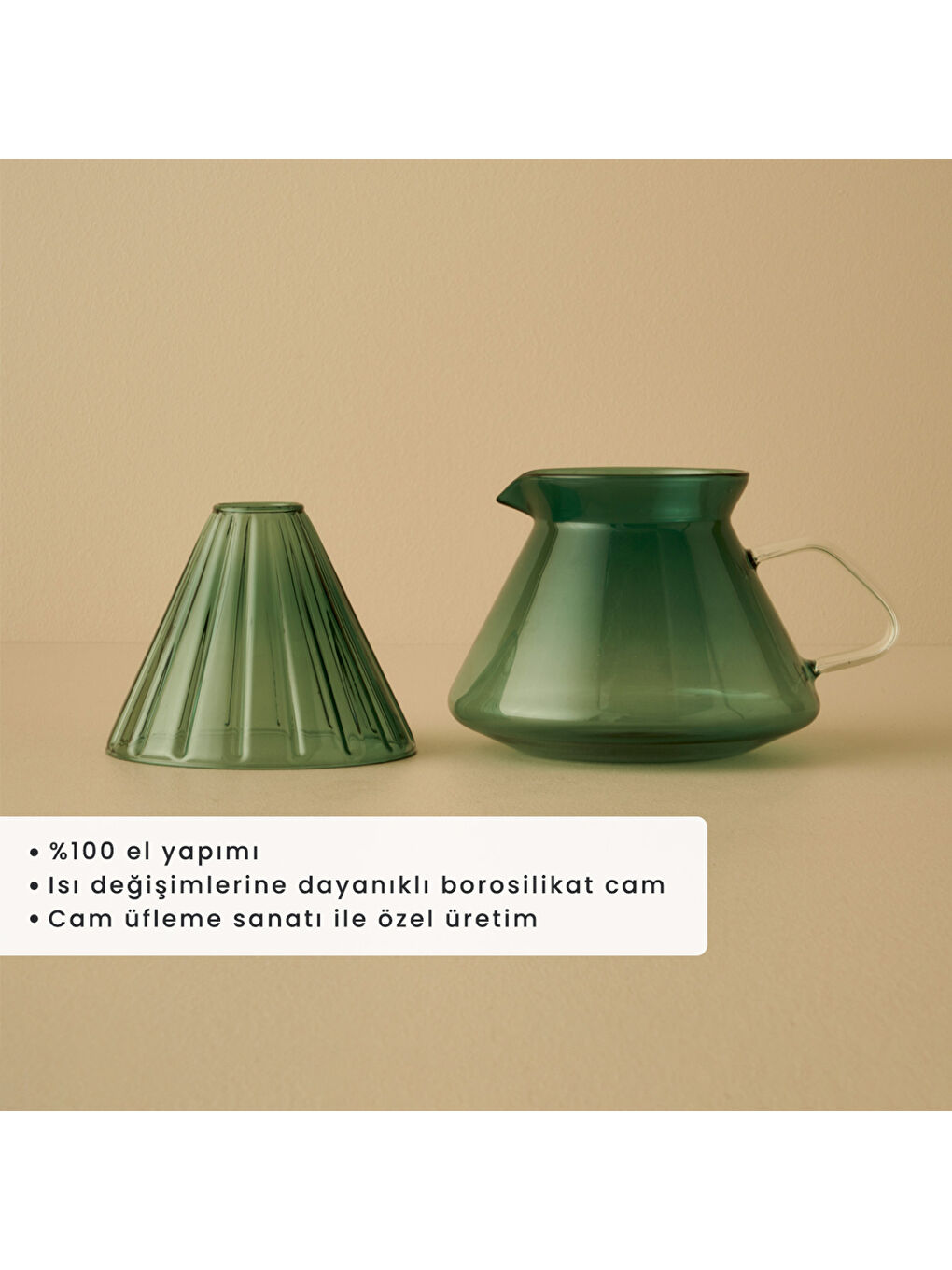 Tapered Filtre Kahve Demliği Yeşil (700 cc)-2