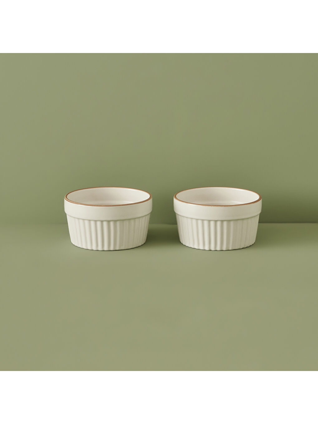 Vislo 2'li Sufle Kabı Seti Beyaz-Kahverengi (200 ml)-1