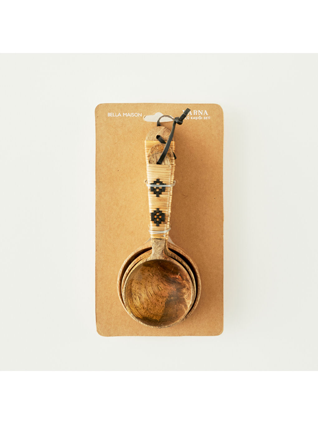 Bej Varna 3'lü Ölçü Kaşığı Seti Naturel (21,5x8,5x5,5 cm)-5