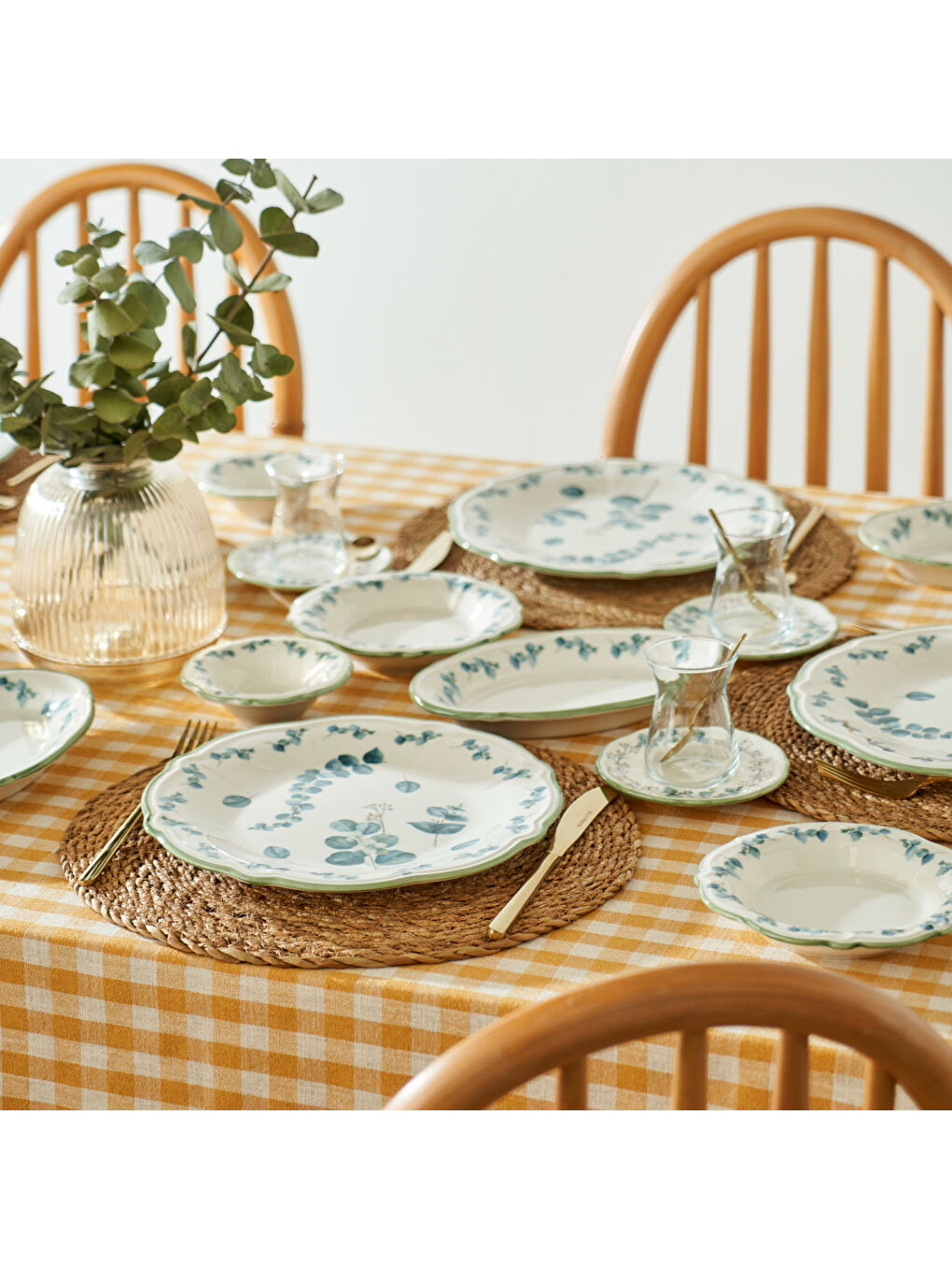 Ocaliptus Stoneware 26 Parça 6 Kişilik Kahvaltı Takımı Yeşil-1