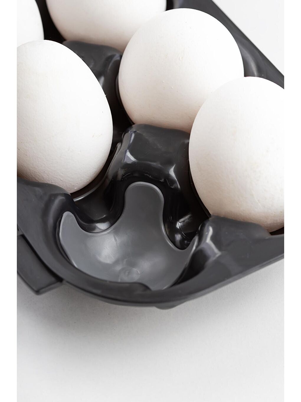 L-00628 12 Bölmeli Kapaklı Yumurtalık Buzdolabı Yumurta Saklama Kabı - Antrasit Siyah-1