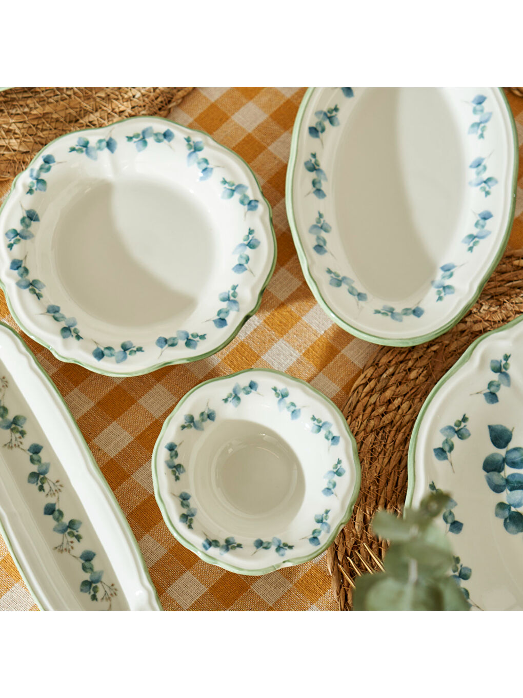 Ocaliptus Stoneware 26 Parça 6 Kişilik Kahvaltı Takımı Yeşil-3