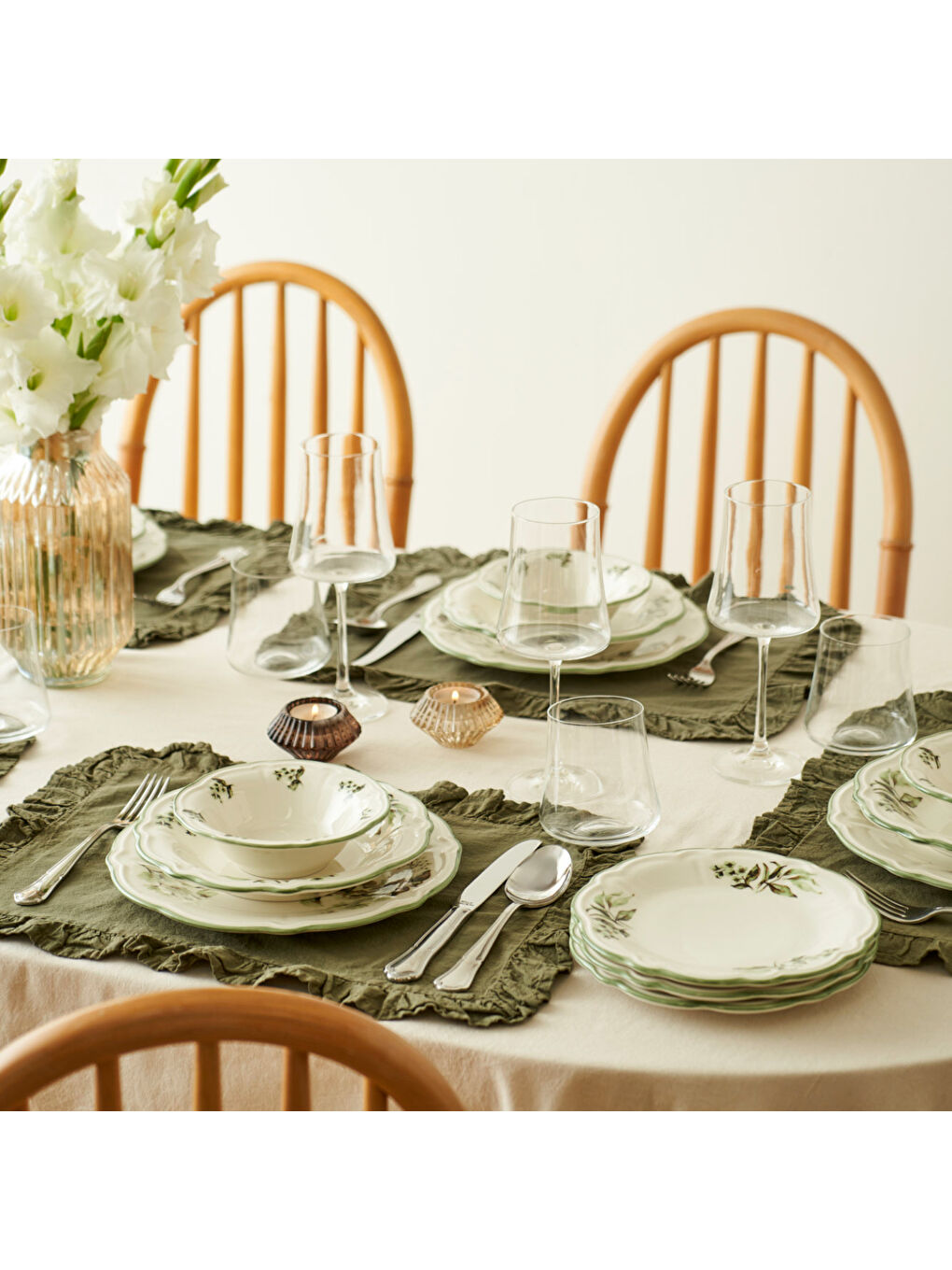 Julia Stoneware 24 Parça 6 Kişilik Yemek Takımı Yeşil-1