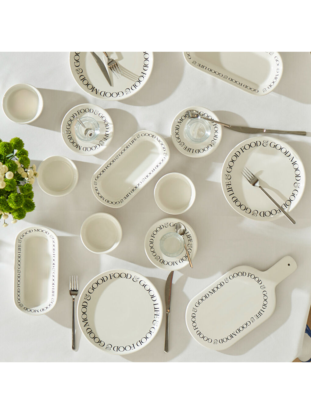 Motto Seramik 26 Parça 6 Kişilik Kahvaltı Takımı Beyaz