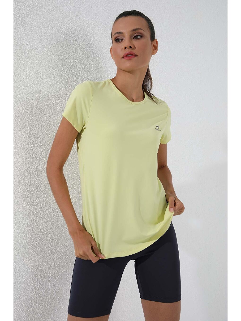 TOMMYLIFE Sarı Limon Basic Kısa Kol Standart Kalıp O Yaka Kadın T-Shirt - 97144 - 4