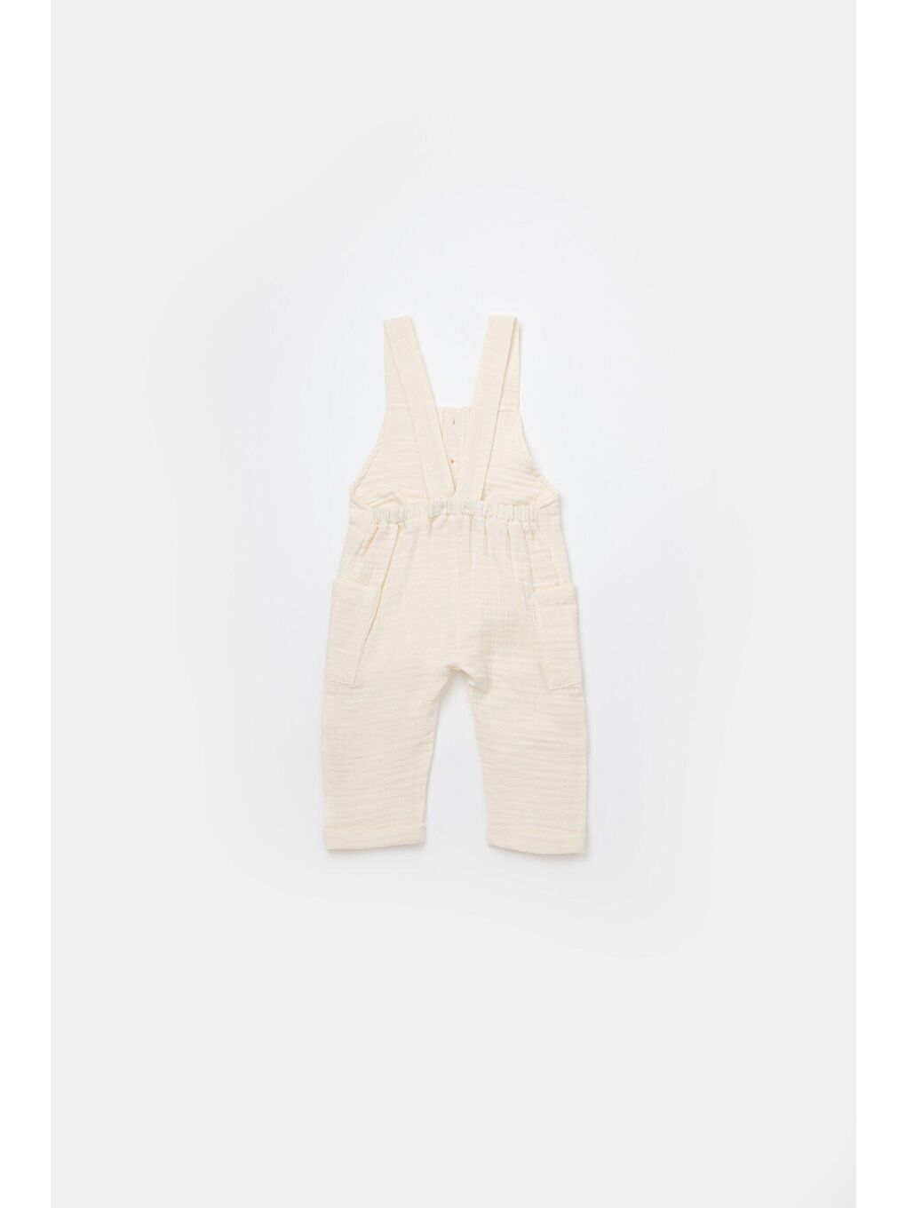 BabyCosy Organic Wear Ekru Müslin Cepli Salopet Tulum - 2