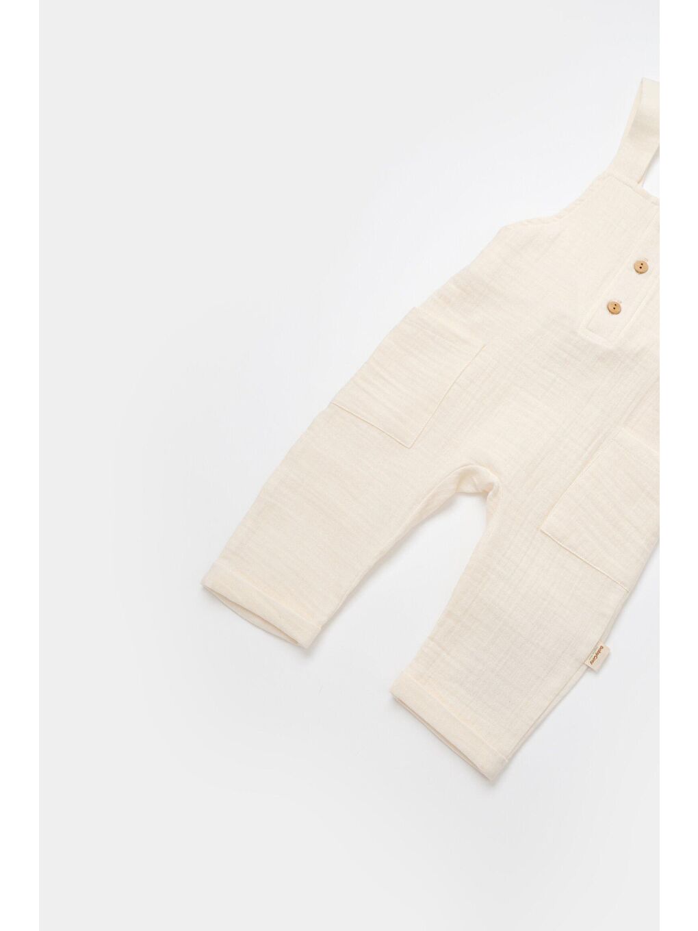 Ekru Müslin Cepli Salopet Tulum-3