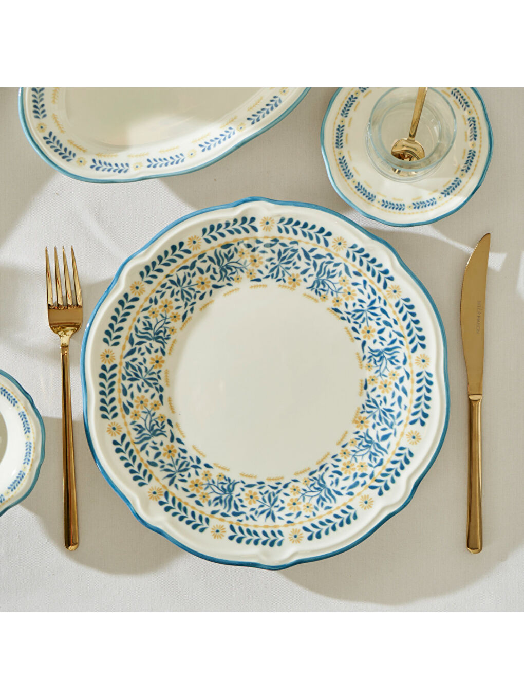 Liana Stoneware 26 Parça 6 Kişilik Kahvaltı Takımı Mavi-2