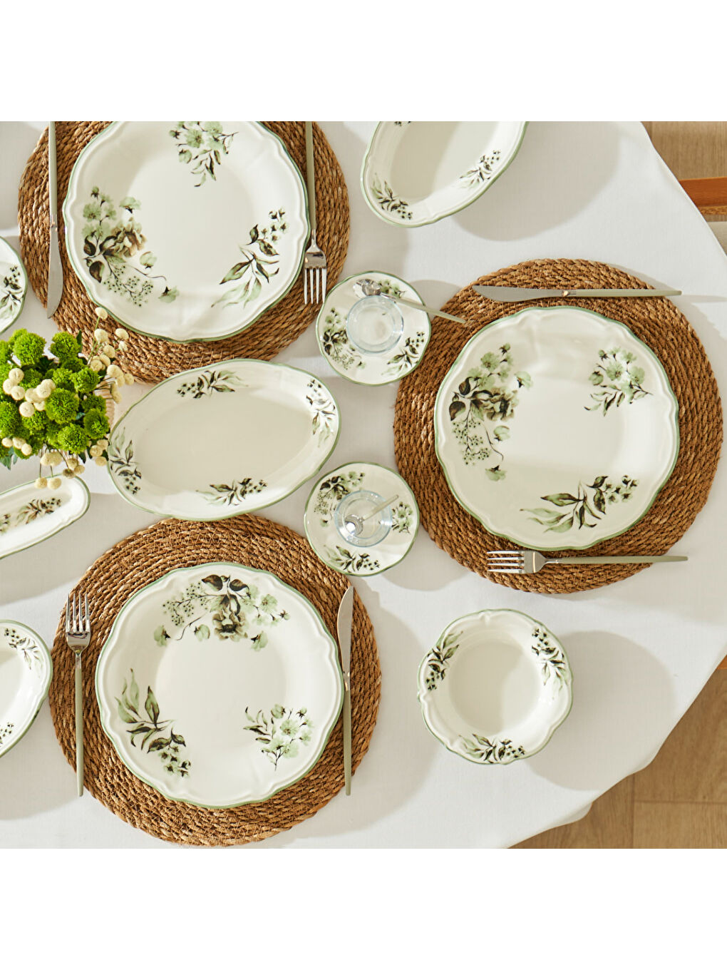 Julia Stoneware 26 Parça 6 Kişilik Kahvaltı Takımı Yeşil