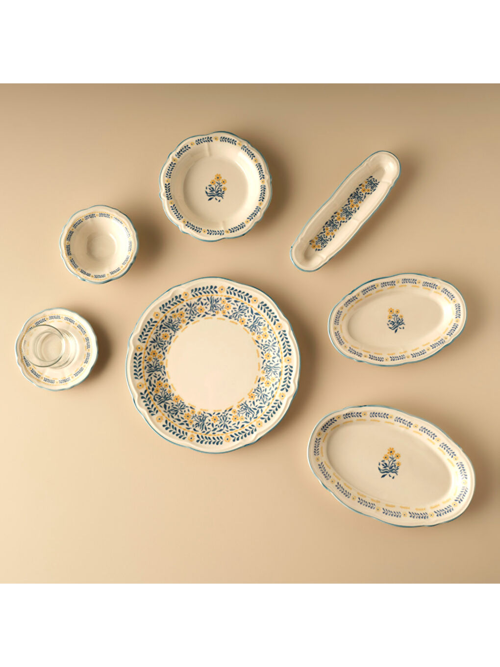 Liana Stoneware 26 Parça 6 Kişilik Kahvaltı Takımı Mavi-5