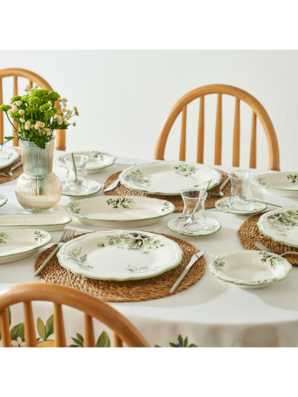 Julia Stoneware 26 Parça 6 Kişilik Kahvaltı Takımı Yeşil-1