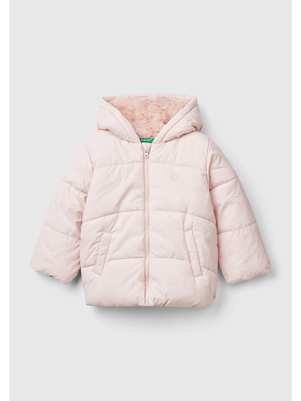 Kız Çocuk Toz Pembe İçi Kürklü Mont