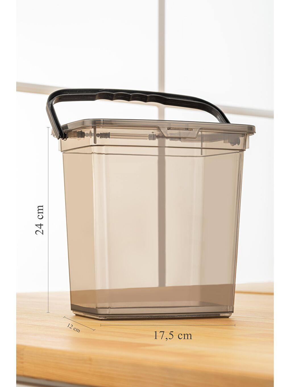 Antrasit 2'li Un ve Bakliyat Kabı 6 Litre - Platin Serisi-1