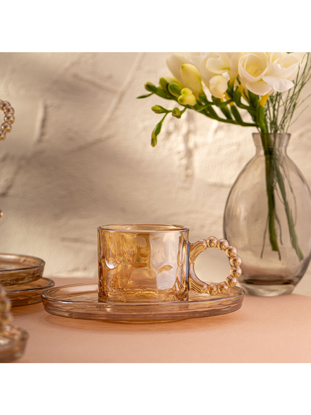 Kahverengi Çifte Kavrulmuş 100 ml 6'lı Kahve Fincan Takımı-10