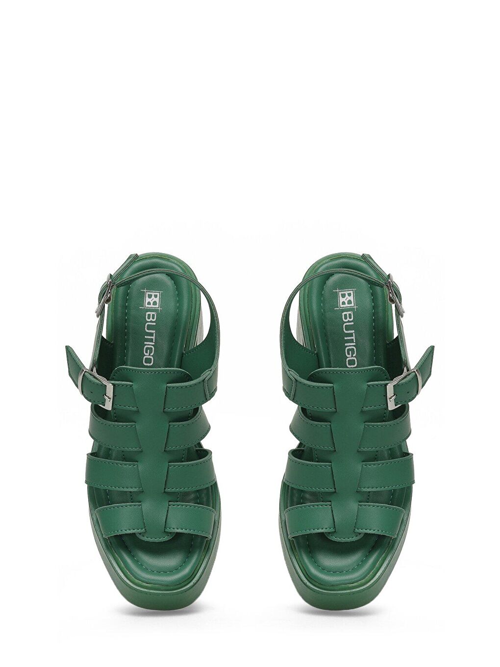 23S-464 3FX Yeşil Kadın Topuklu Sandalet-3