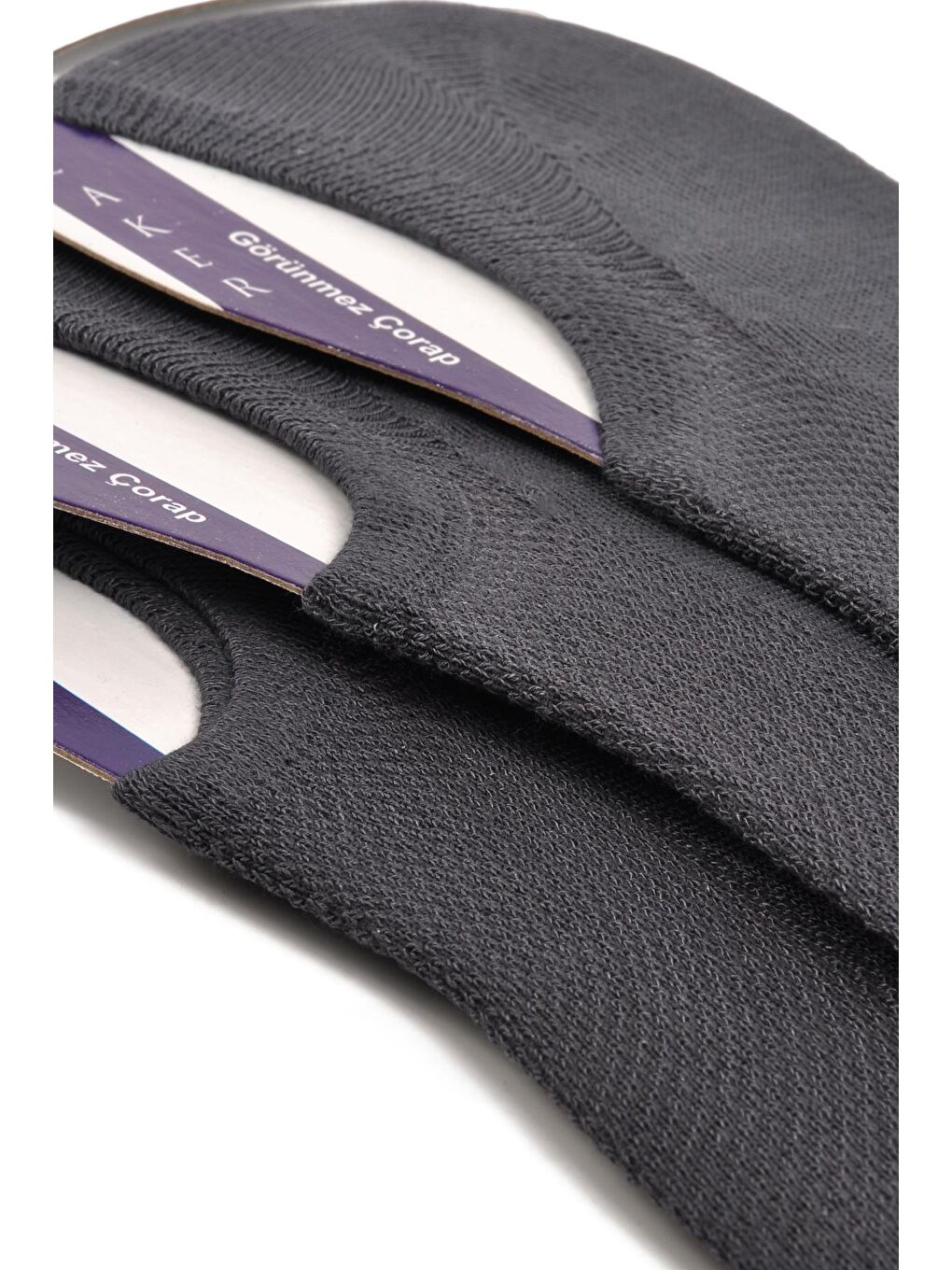 Gri Füme Dikişsiz Kokulu Bambu 3'lü Unisex Babet Çorap 24K005-1