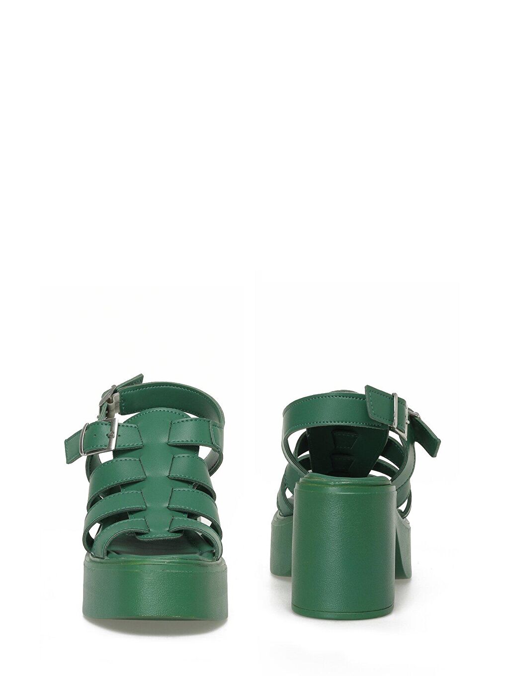 23S-464 3FX Yeşil Kadın Topuklu Sandalet-4