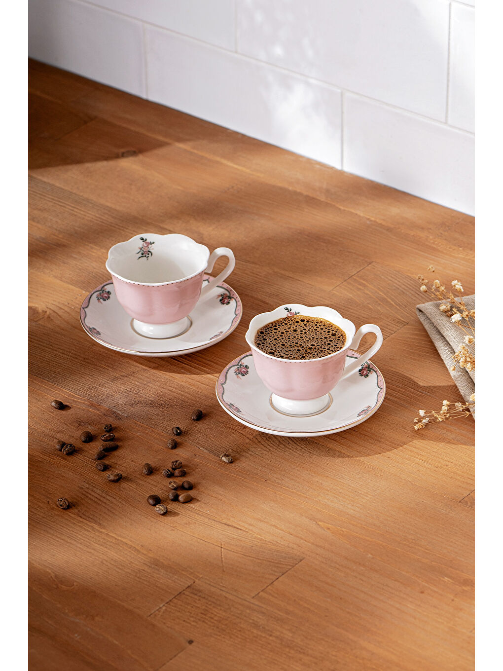 Beyaz Romantic 2 Kişilik New Bone Kahve Fincan Takımı 90 ml-1