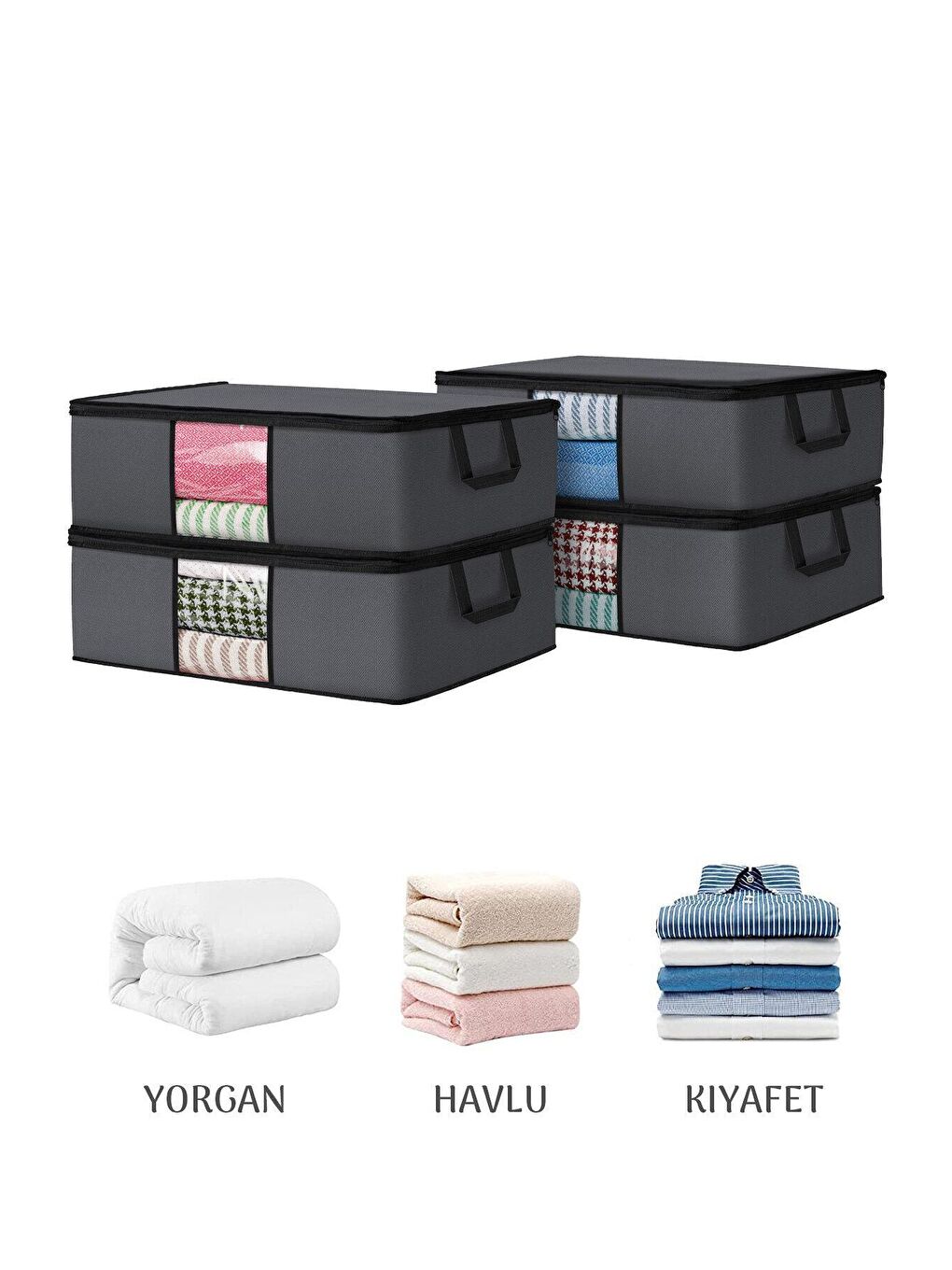 6'lı Büyük Boy Baza Altı Hurç 64 x 45 x 22 cm Antrasit-1