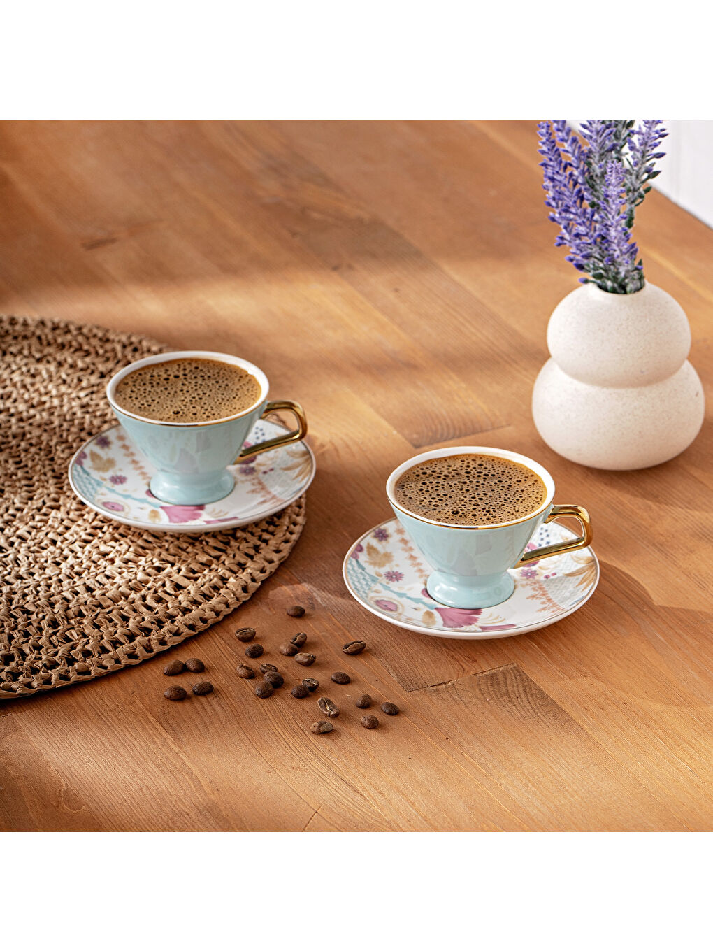 Beyaz Sally 2 Kişilik New Bone Kahve Fincan Takımı 80 ml-2