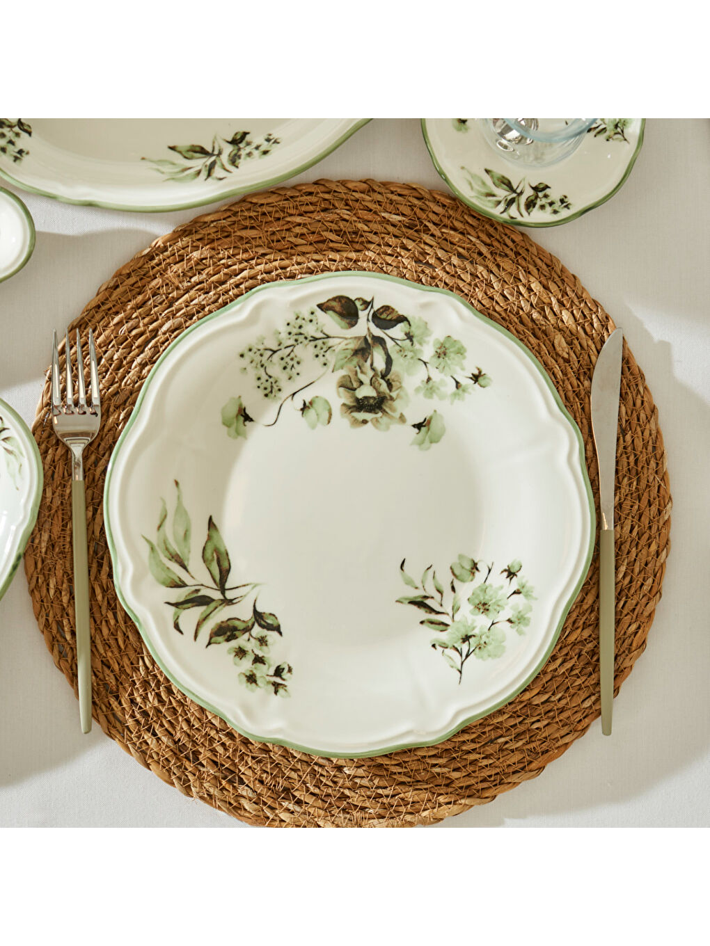 Julia Stoneware 26 Parça 6 Kişilik Kahvaltı Takımı Yeşil-2