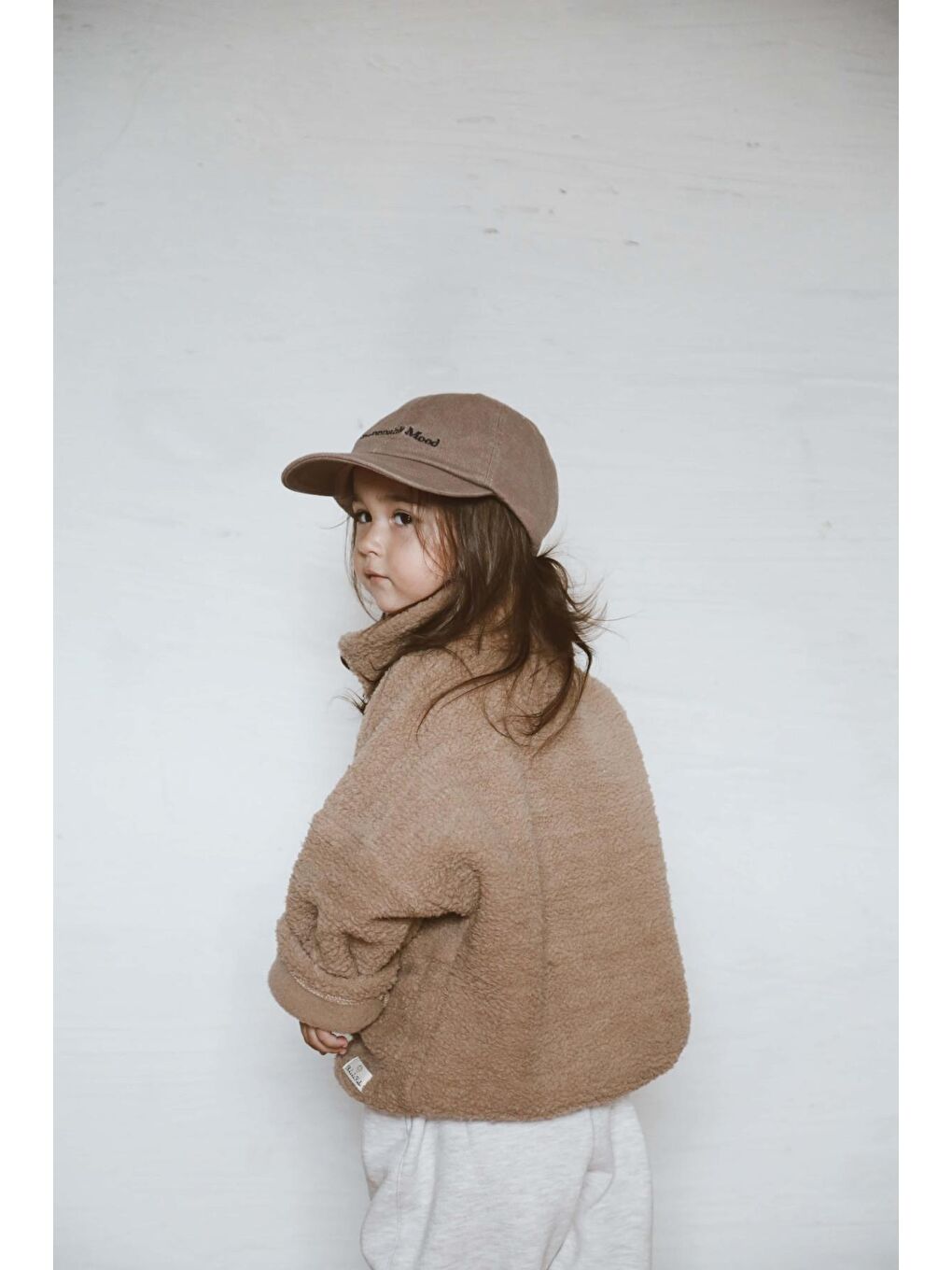 Kahverengi Sütlü Kahve Wellsoft Yarım Fermuar Çocuk Mont 1-6 Yaş-1