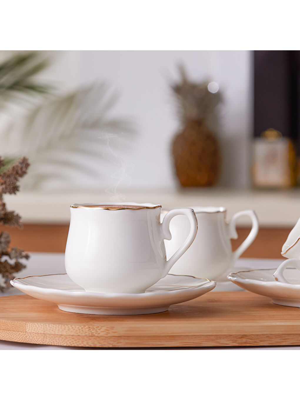 Beyaz Beykoz 6 Kişilik Kahve Fincanı Takımı 90 ml-6