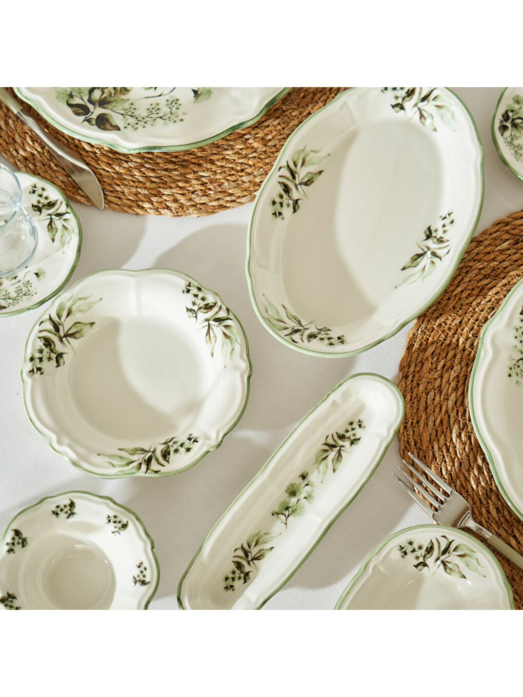 Julia Stoneware 26 Parça 6 Kişilik Kahvaltı Takımı Yeşil-3