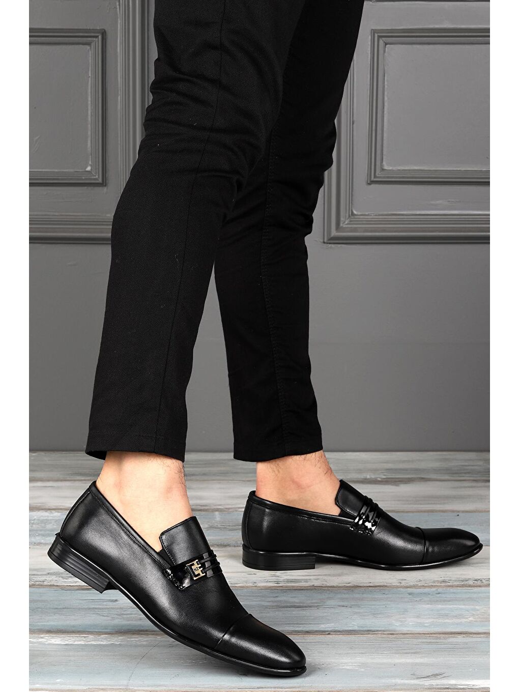 Siyah 1048 %100 Deri Pvc Taban Günlük Klasik Erkek Ayakkabı