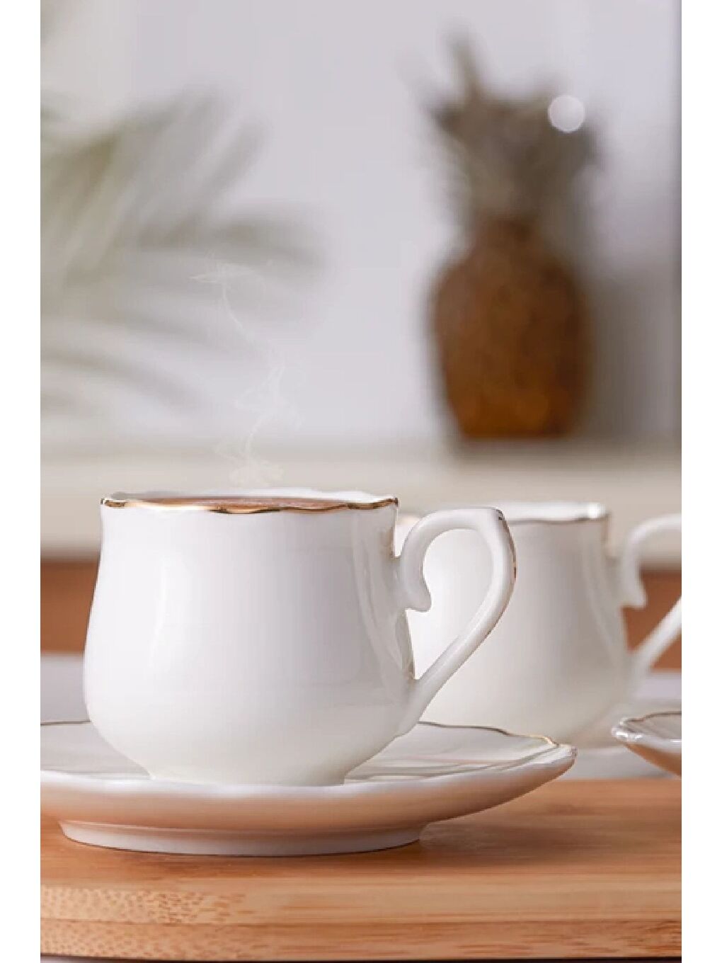 Beyaz Beykoz 6 Kişilik Kahve Fincanı Takımı 90 ml-3
