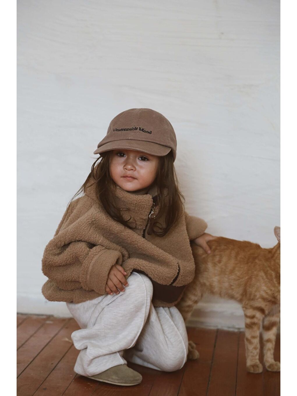 Kahverengi Sütlü Kahve Wellsoft Yarım Fermuar Çocuk Mont 1-6 Yaş-6