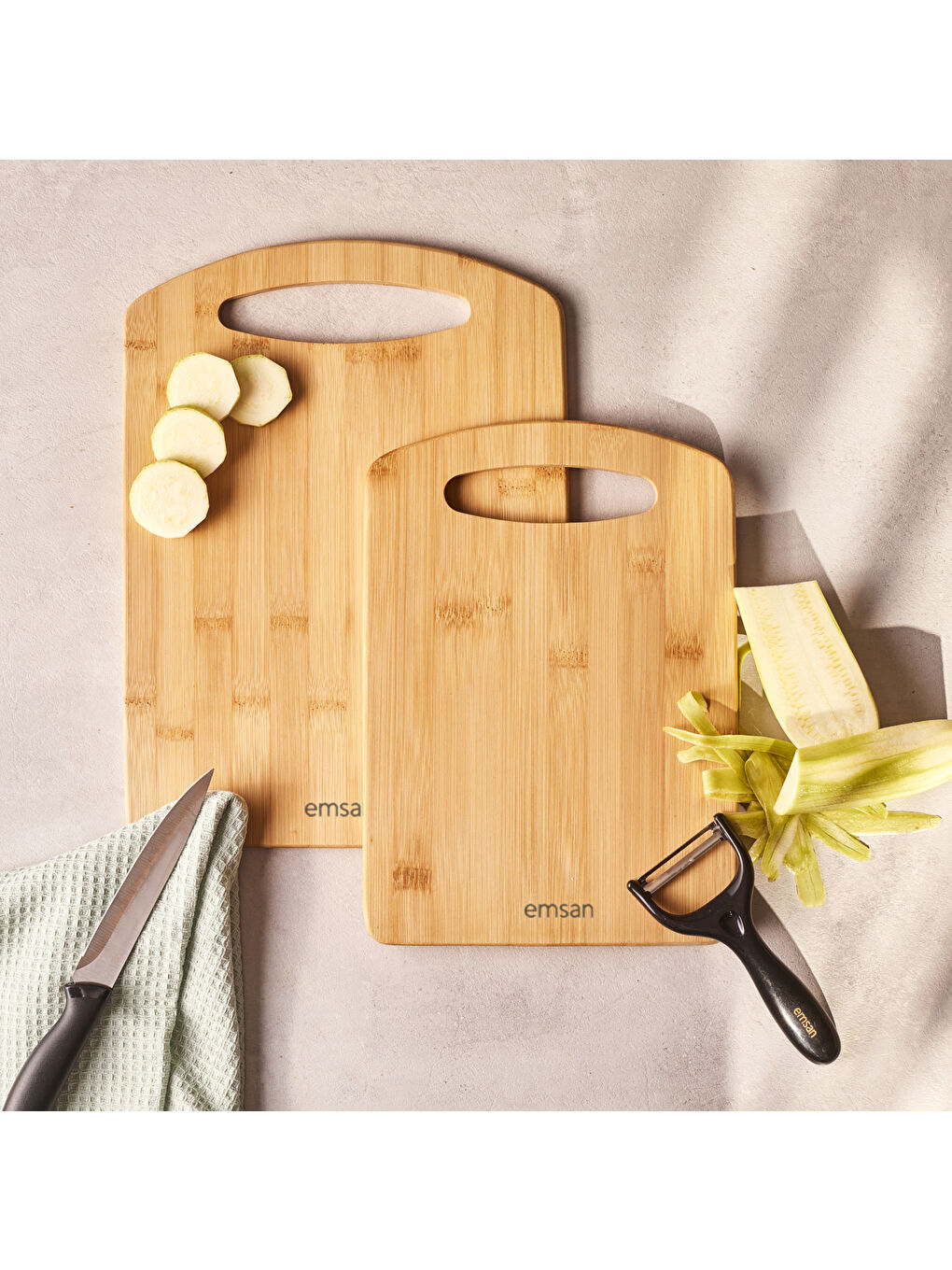 Kahverengi Bambu Moody 2'li Kesme Tahtası-8