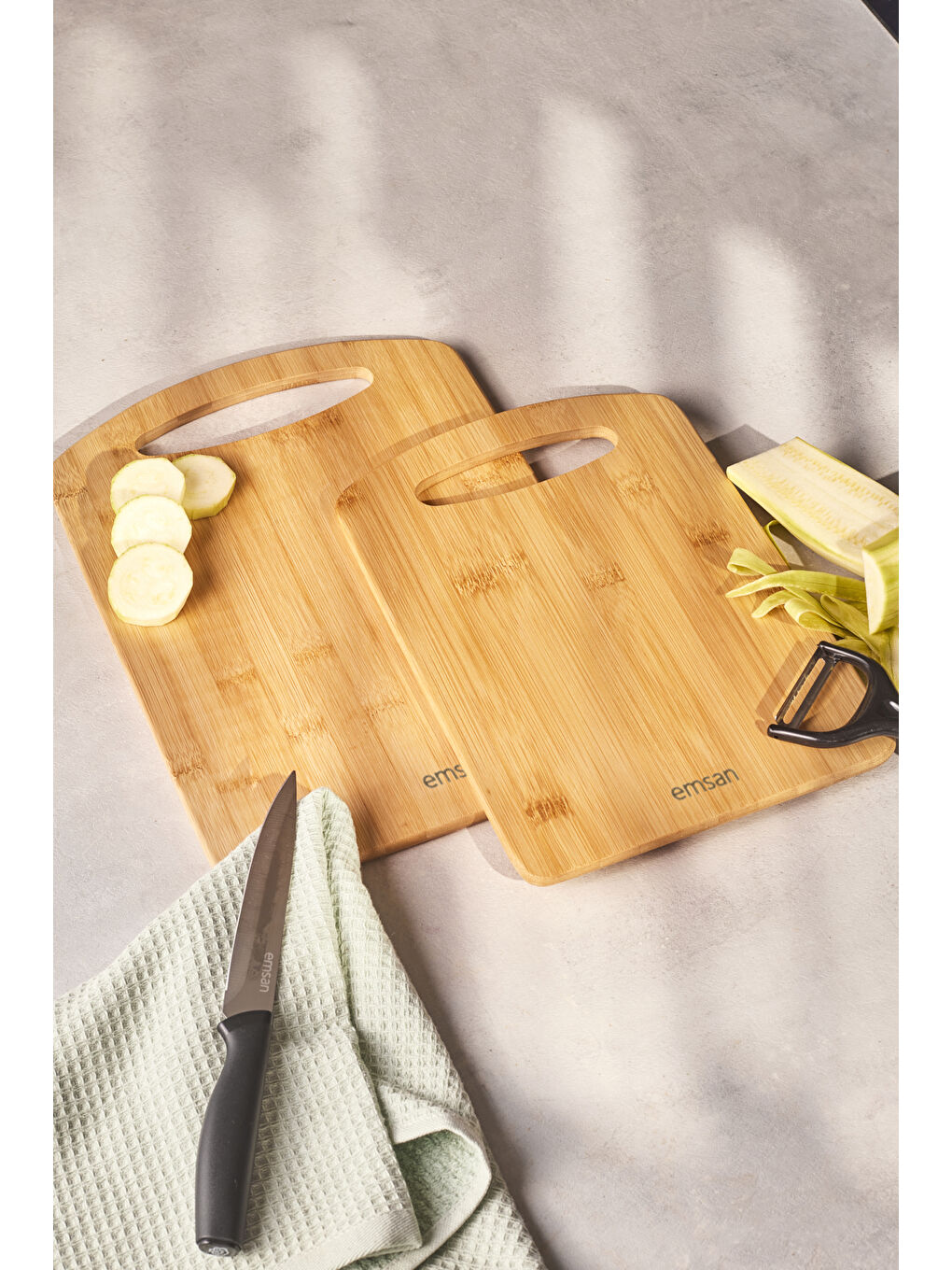 Kahverengi Bambu Moody 2'li Kesme Tahtası-9