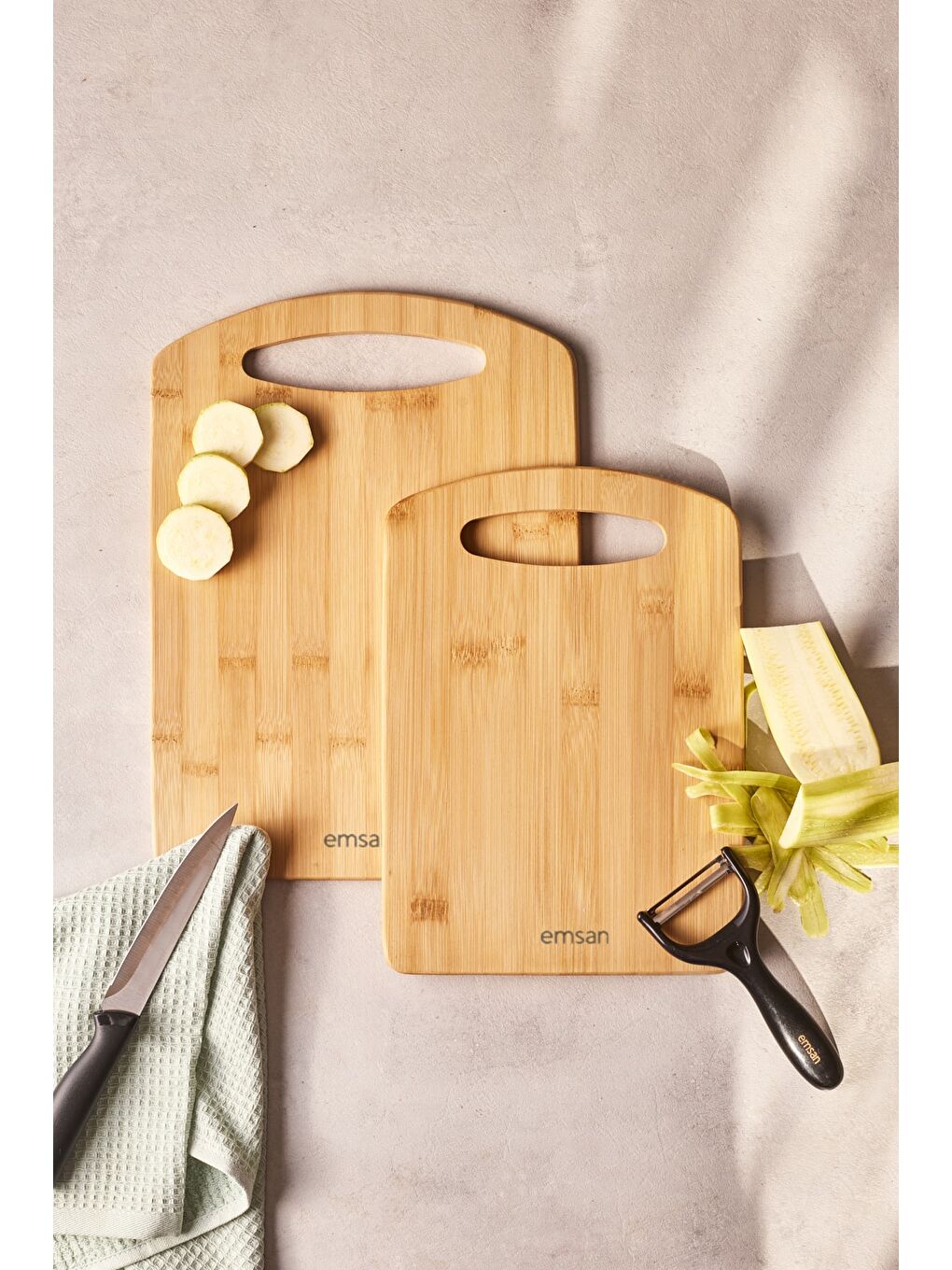 Kahverengi Bambu Moody 2'li Kesme Tahtası-1