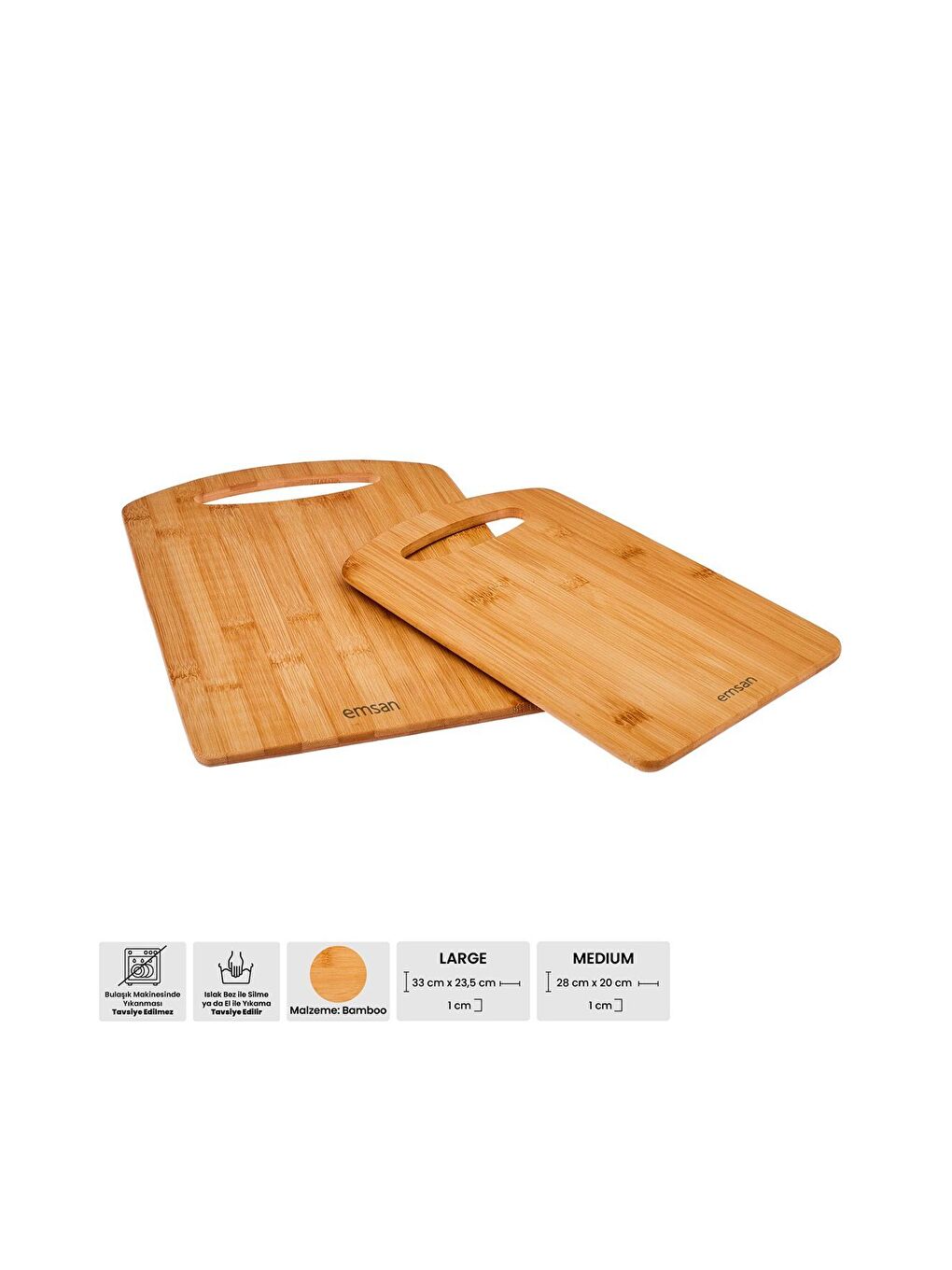 Kahverengi Bambu Moody 2'li Kesme Tahtası-5