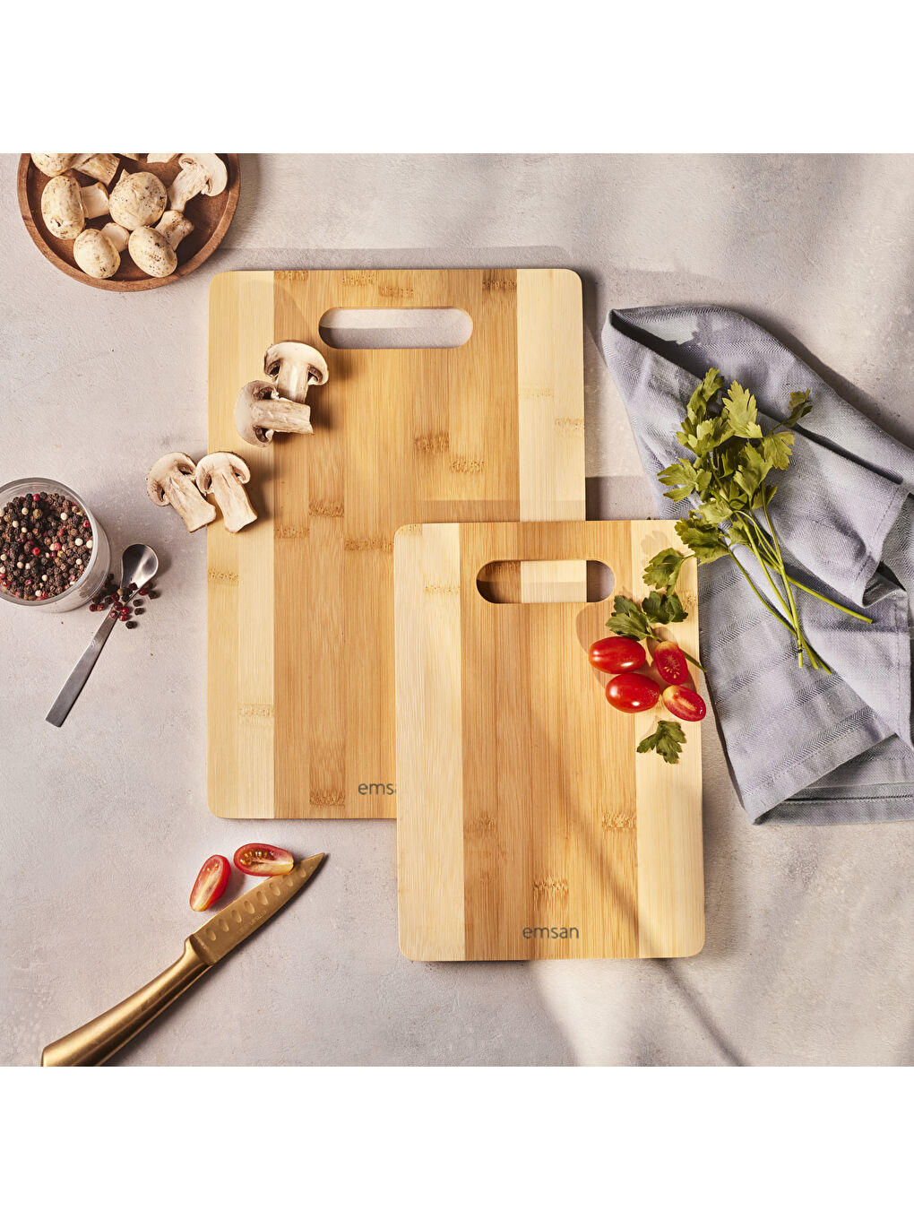 Kahverengi Bambu Lupin 2'li Kesme Tahtası-6