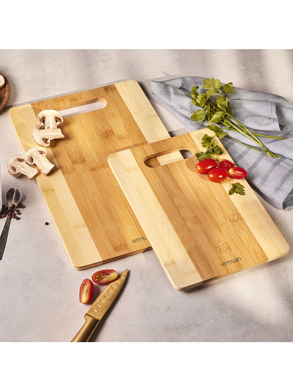 Kahverengi Bambu Lupin 2'li Kesme Tahtası-7