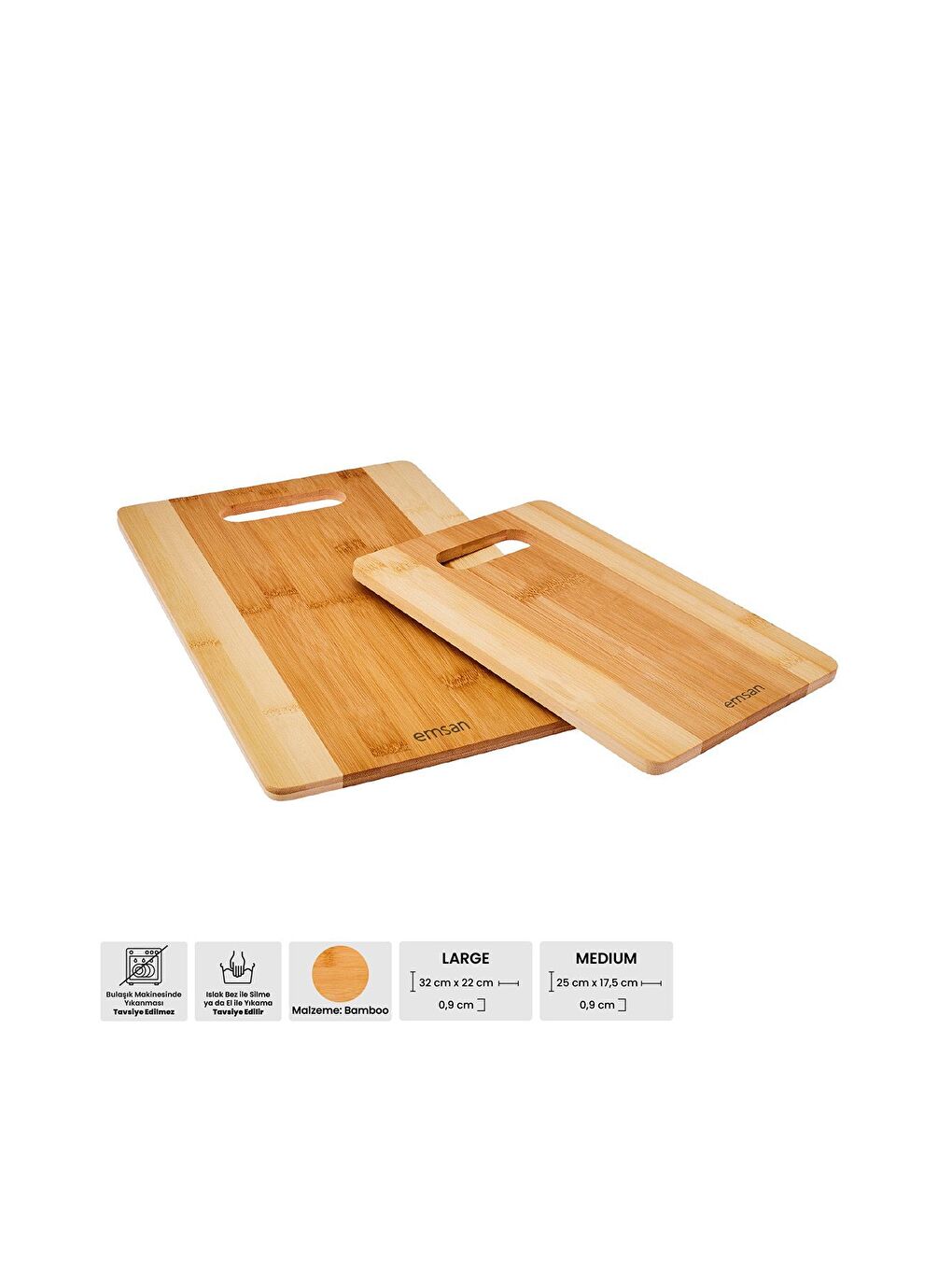 Kahverengi Bambu Lupin 2'li Kesme Tahtası-5