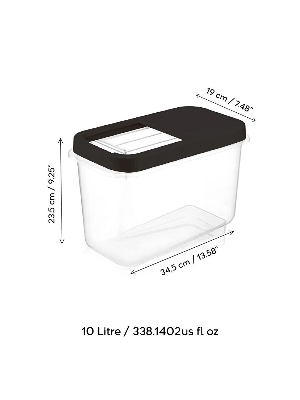 Antrasit 3'lü Multibox 10 lt Bakliyat Saklama Kabı-2