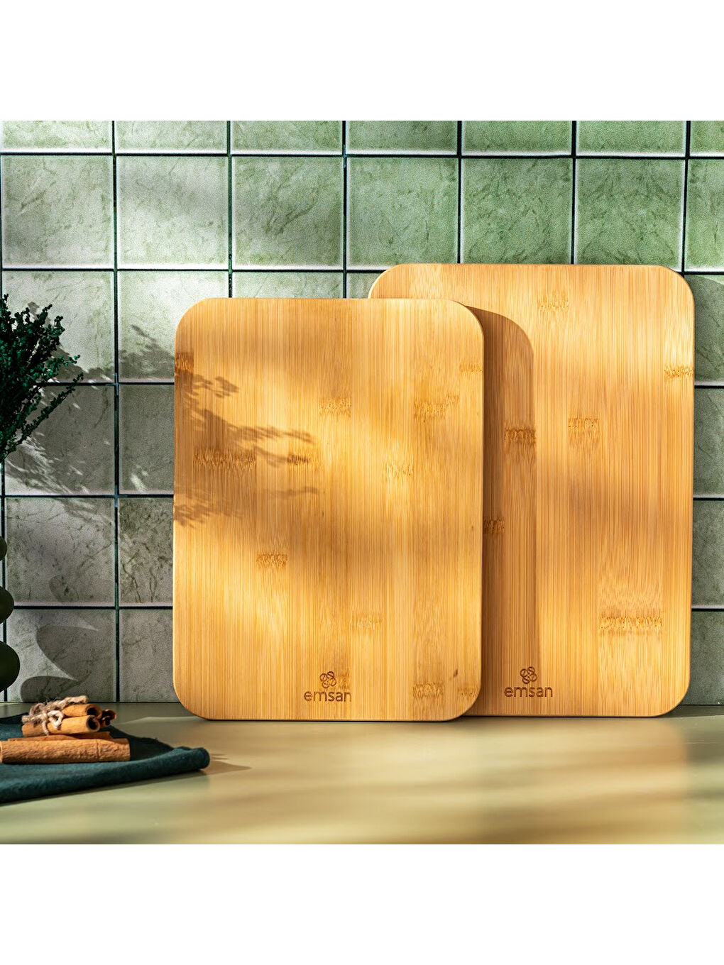 Kahverengi Bambu Aren 2'li Kesme Tahtası-6