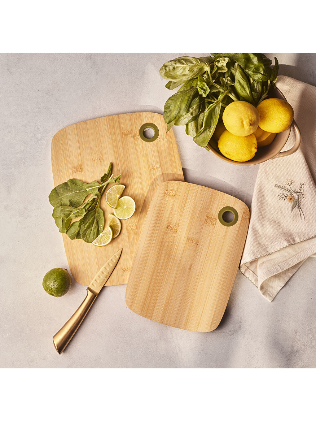 Kahverengi Bambu Luna 2'li Kesme Tahtası-6