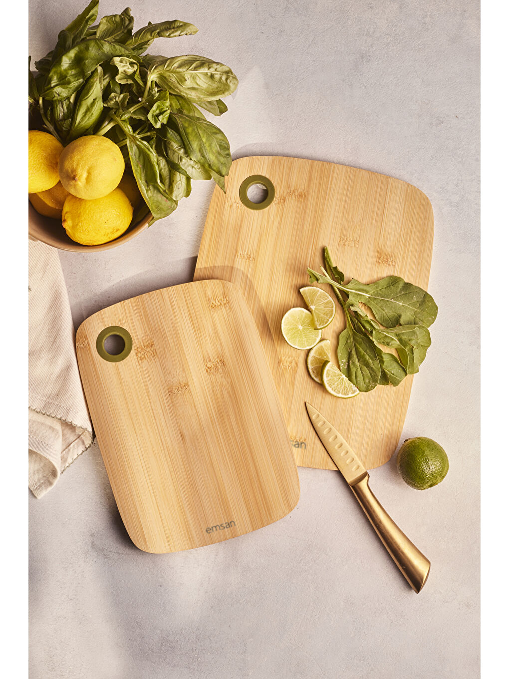 Kahverengi Bambu Luna 2'li Kesme Tahtası-7