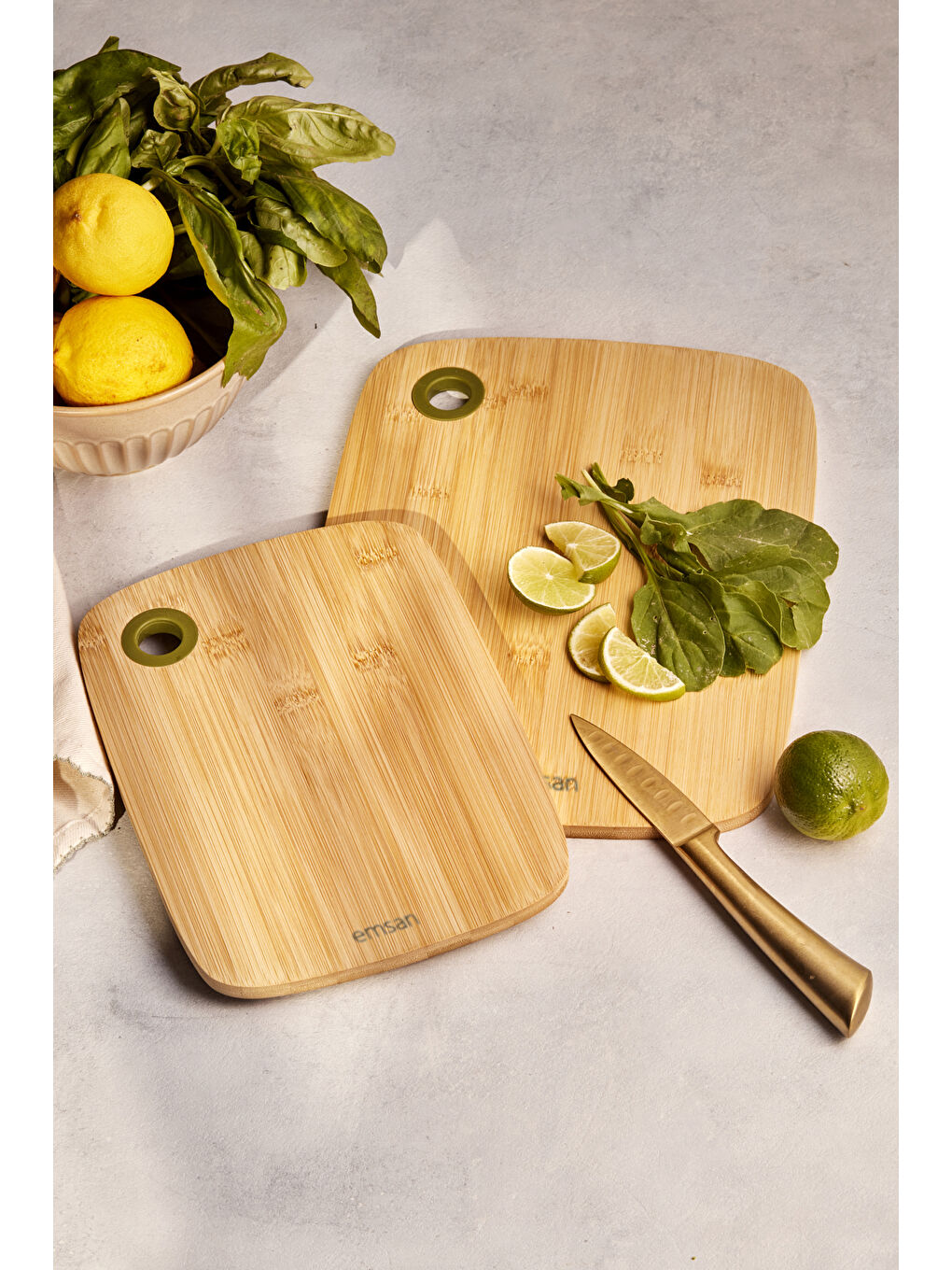 Kahverengi Bambu Luna 2'li Kesme Tahtası-9