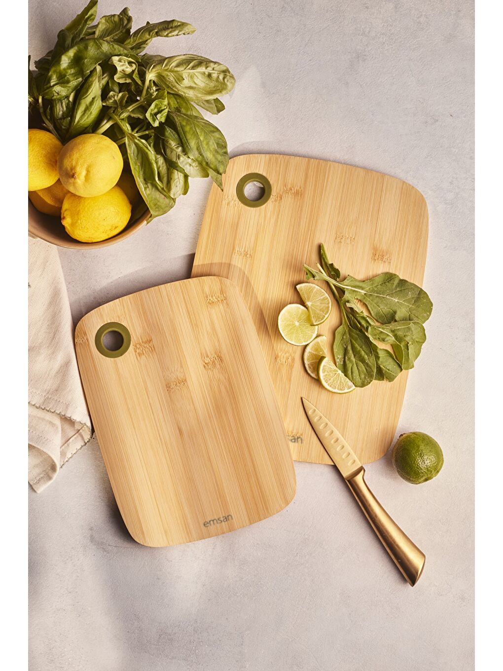 Kahverengi Bambu Luna 2'li Kesme Tahtası-1