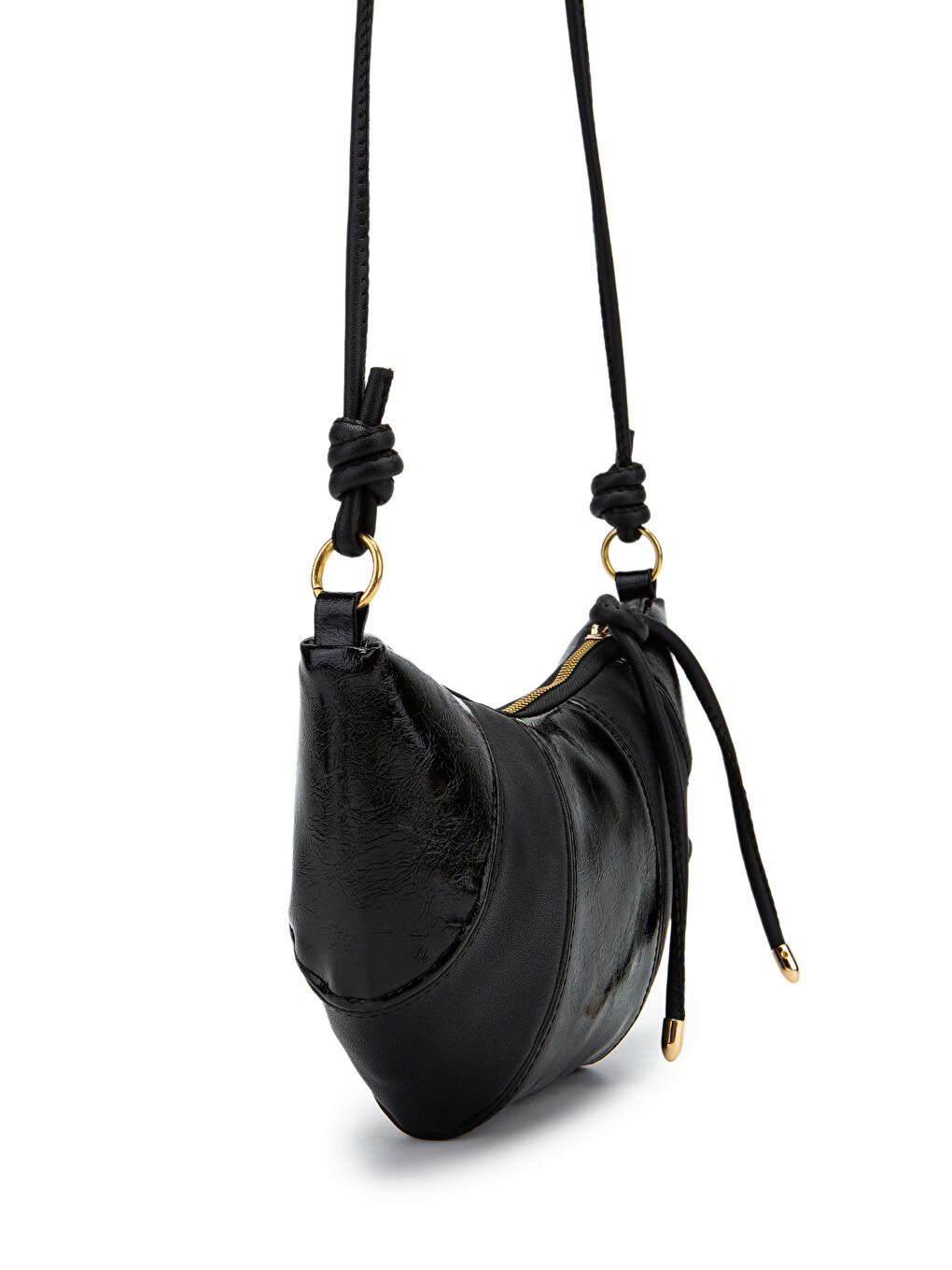 İp Sarkıt Detaylı Suni Deri Bohem Tarz Wade Kadın Çapraz Çanta Siyah-2