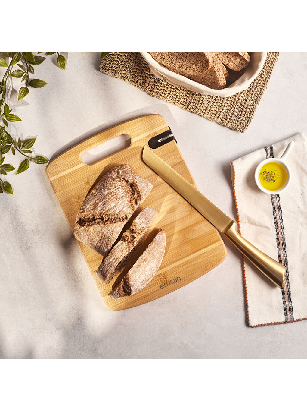 Kahverengi Bambu Argus Bileyicili Kesme Tahtası 23x30 cm-7