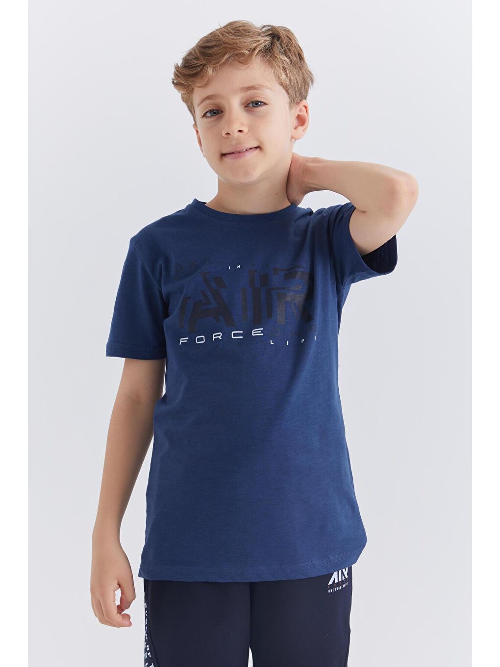 İndigo Air Baskılı O Yaka Kısa Kol Erkek Çocuk Tişört  - 10852
