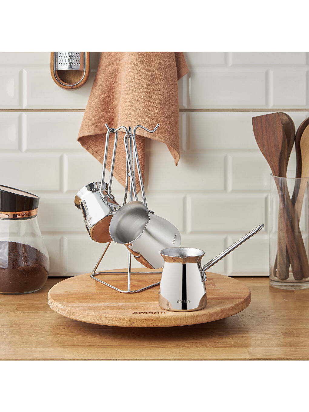 Gri Laura 4 Parça Cezve Seti-6